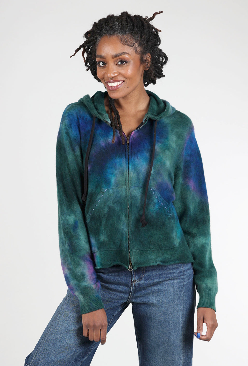 Galadriel Mattei Spirograph Oversized Hoodie, Forest/Jewel