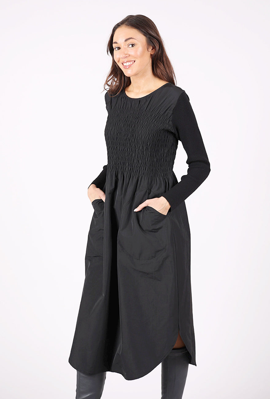 Bitte Kai Rand Smocked Bodice Dress, Black