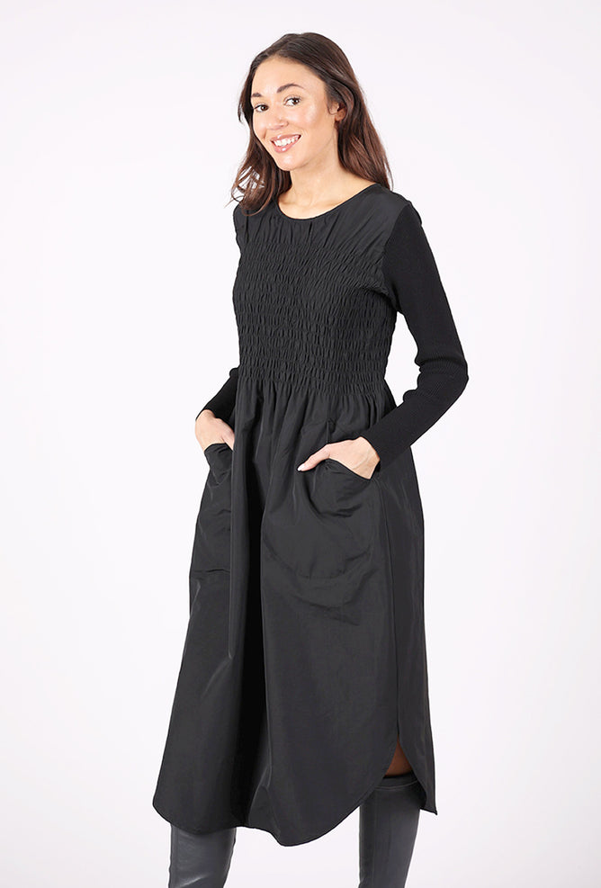 Bitte Kai Rand Smocked Bodice Dress, Black