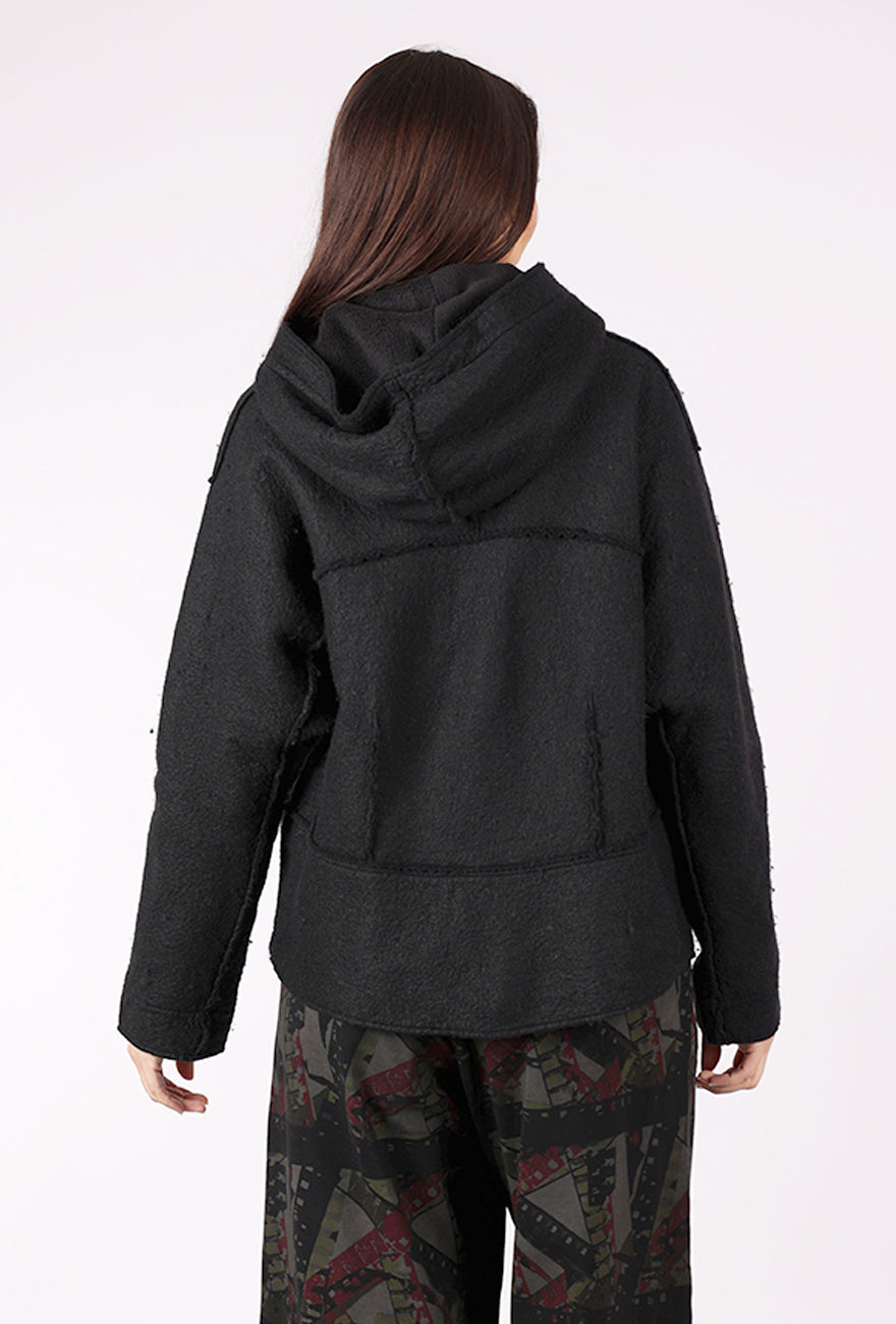 Lurdes Bergada Seamed Boiled Wool Jacket, Black