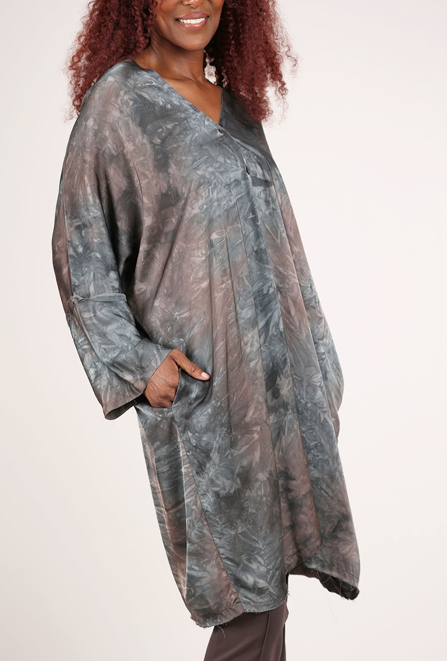 Sanctamuerte Midi Kimono Tunic, Bengal Brown