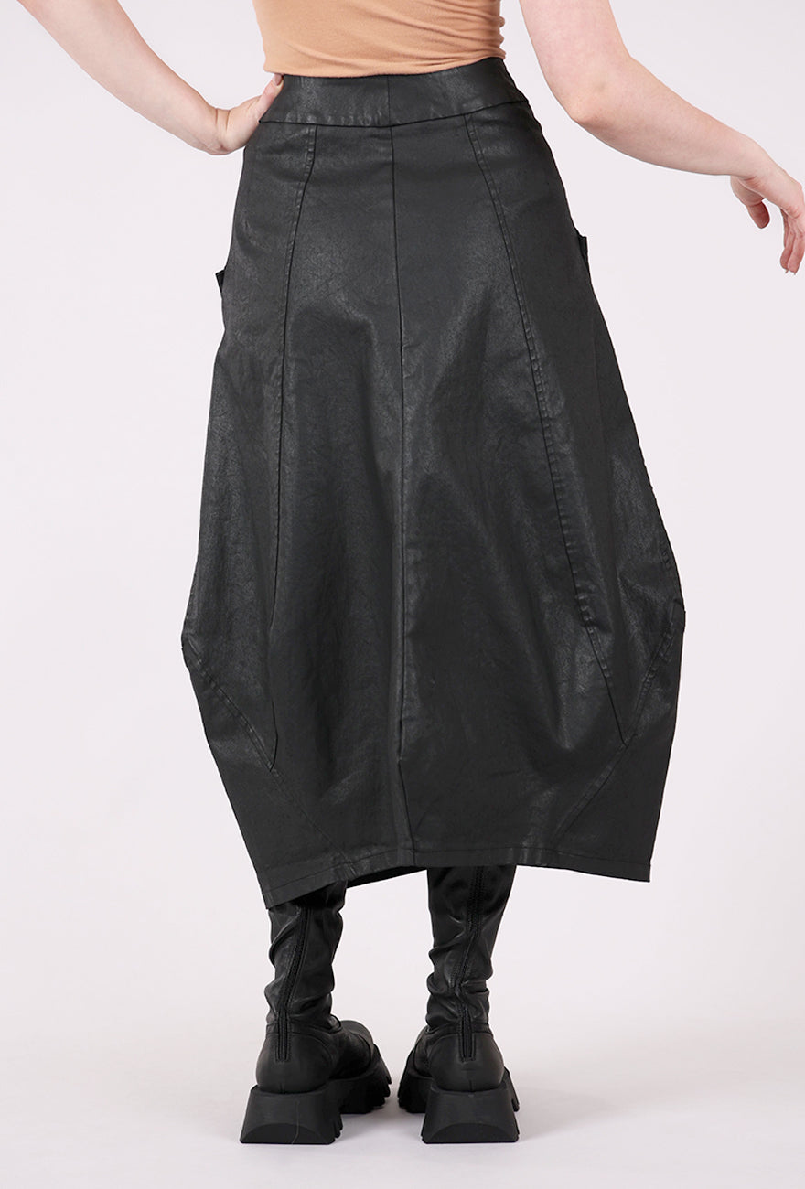 Lurdes Bergada Coated Cotton Bell Skirt, Black