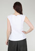 Inizio Ribbed-Back Linen Shell, White 