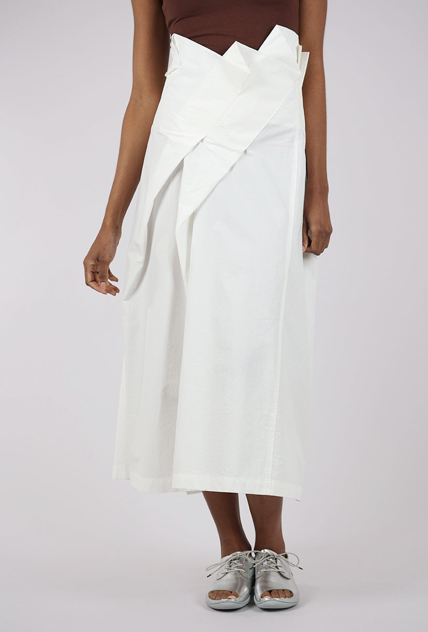 Moyuru Gather Waist Skirt, White