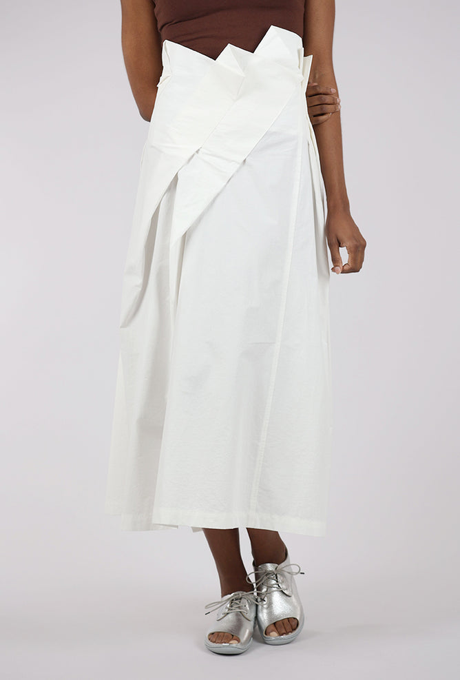 Moyuru Gather Waist Skirt, White