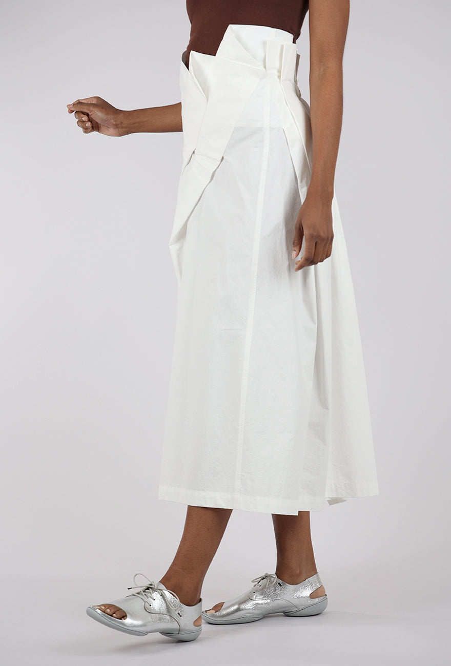 Moyuru Gather Waist Skirt, White