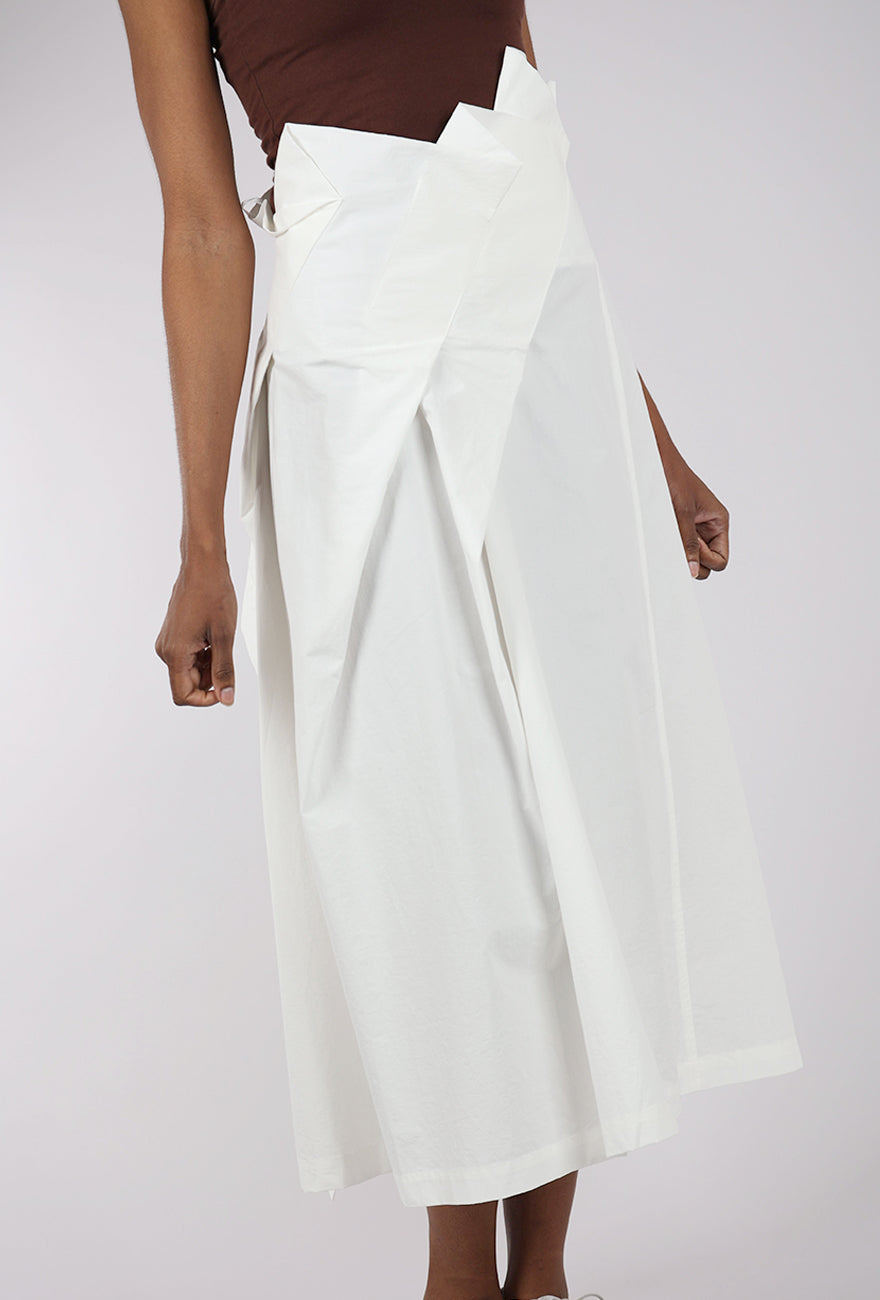 Moyuru Gather Waist Skirt, White