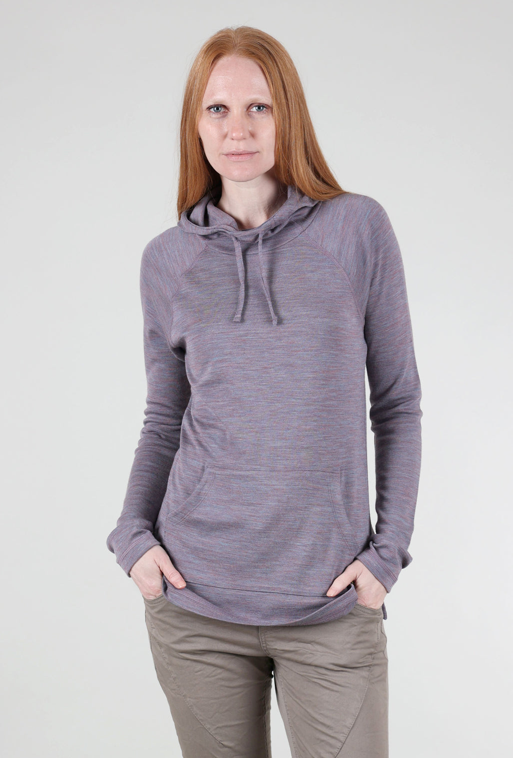 Smartwool Thermal Drape Hood Base Layer, Chalk Violet Heather