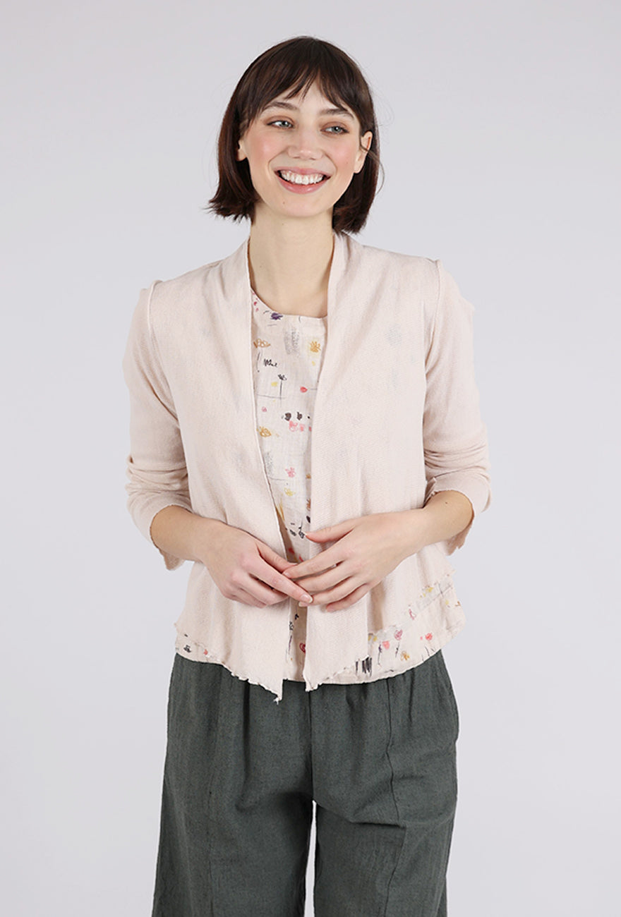 Cut Loose Tulle Mesh Cropped Cardie, Pearly