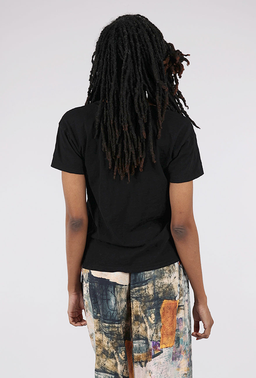 Mododoc S/S V-Neck Boxy Tee, Black