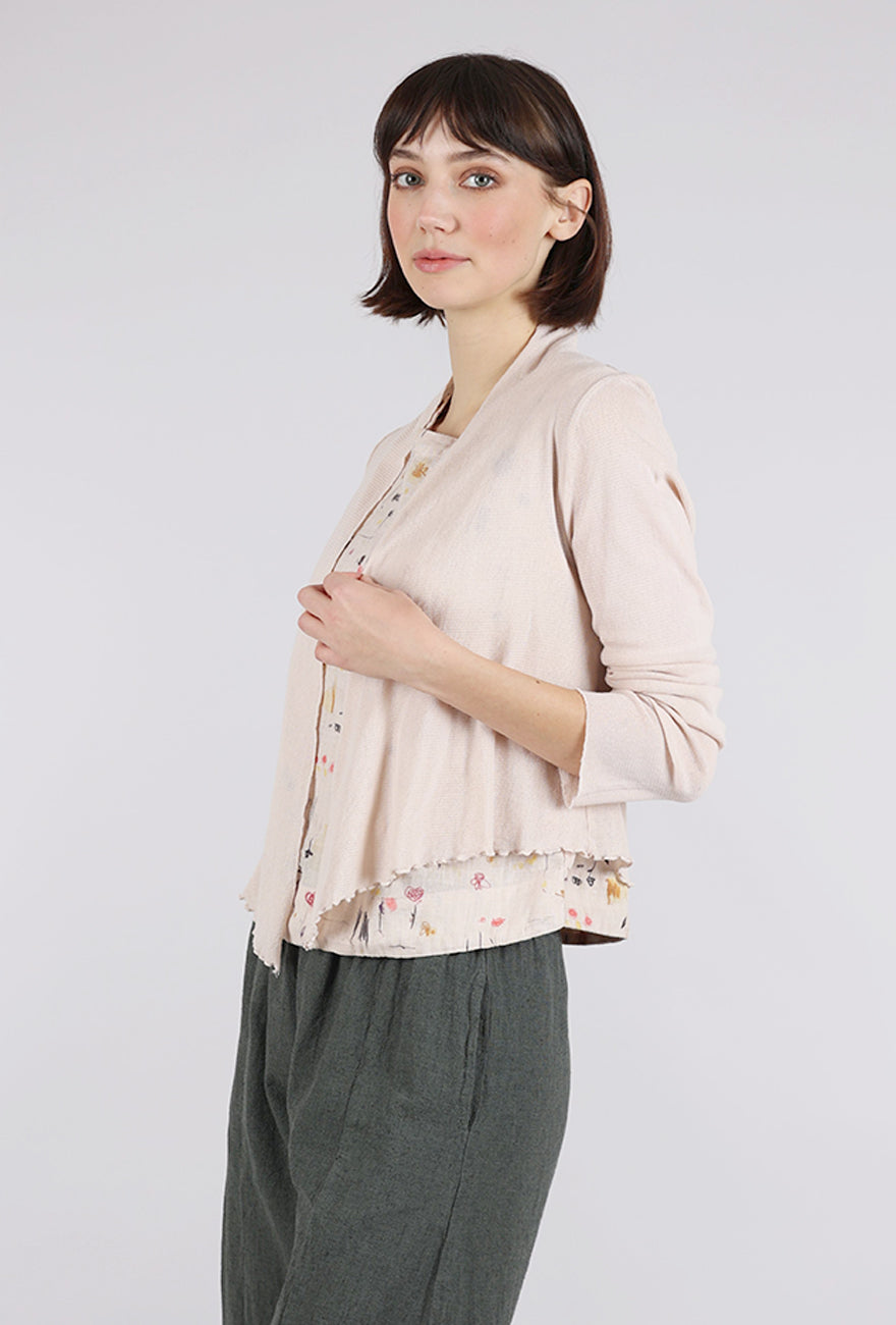 Cut Loose Tulle Mesh Cropped Cardie, Pearly