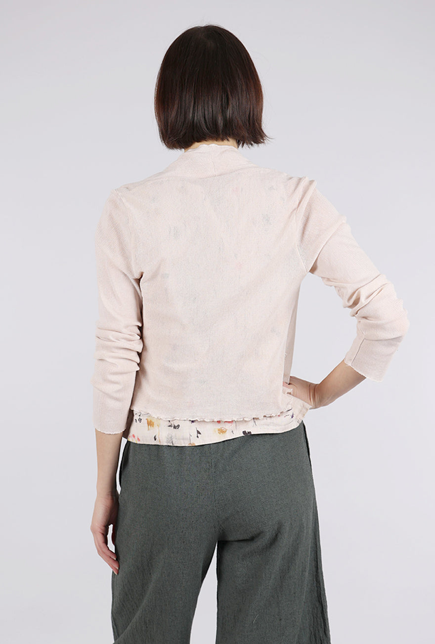 Cut Loose Tulle Mesh Cropped Cardie, Pearly