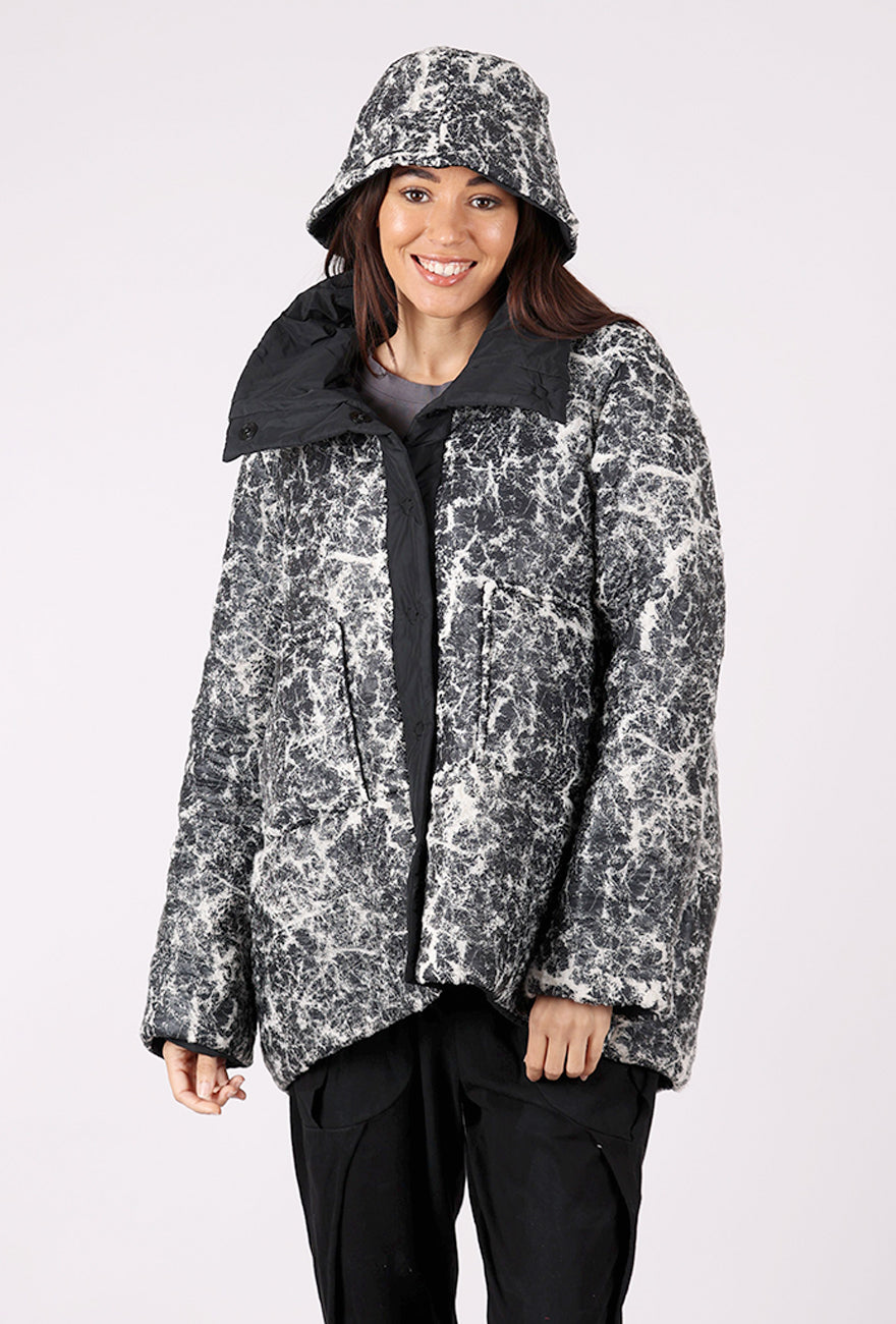 Luukaa Elva Puffer Jacket, Ecru/Black