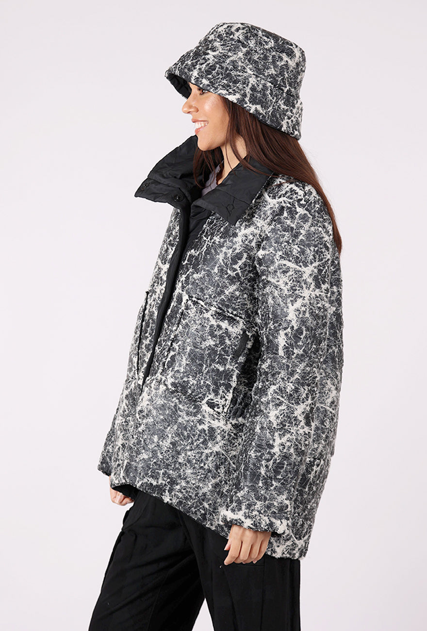 Luukaa Elva Puffer Jacket, Ecru/Black