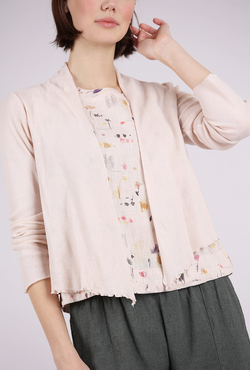 Cut Loose Tulle Mesh Cropped Cardie, Pearly