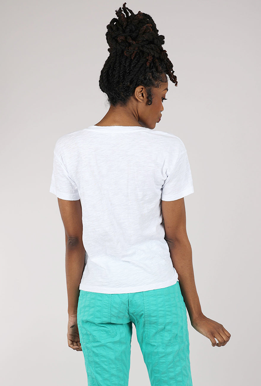 Mododoc S/S V-Neck Boxy Tee, White