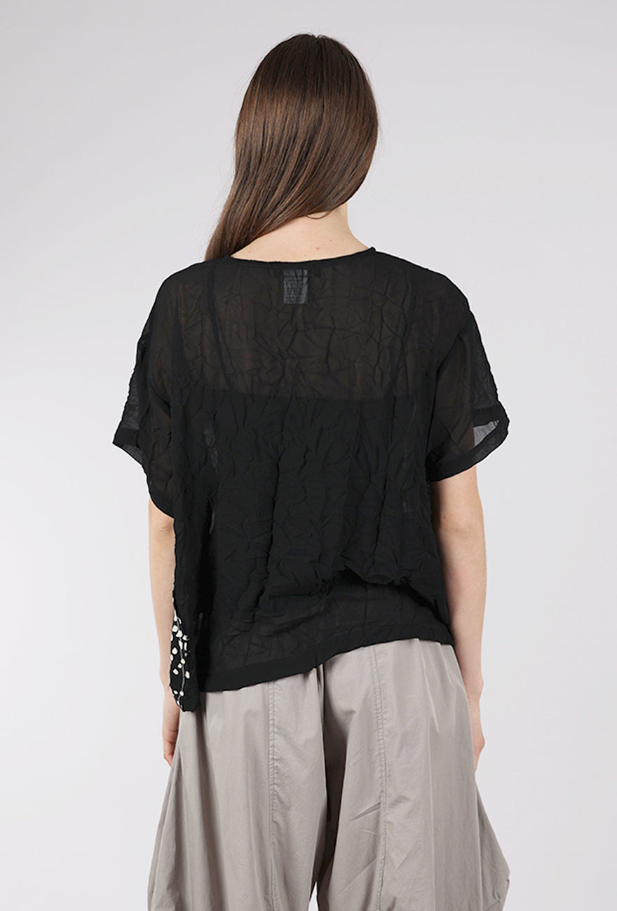 Alembika Galaxy Chiffon Float Top, Black/Taupe