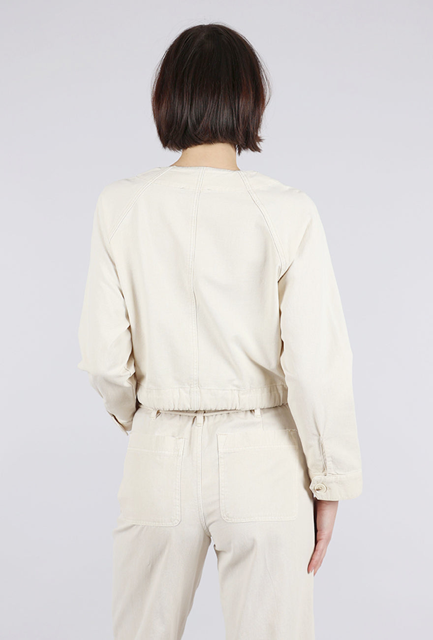 Lilla P Cotton Canvas Drawstring-Waist Jacket, Oyster