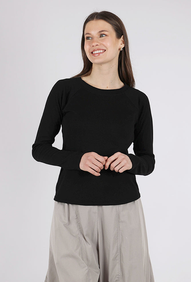 Mododoc L/S Slim Crew Tee, Black