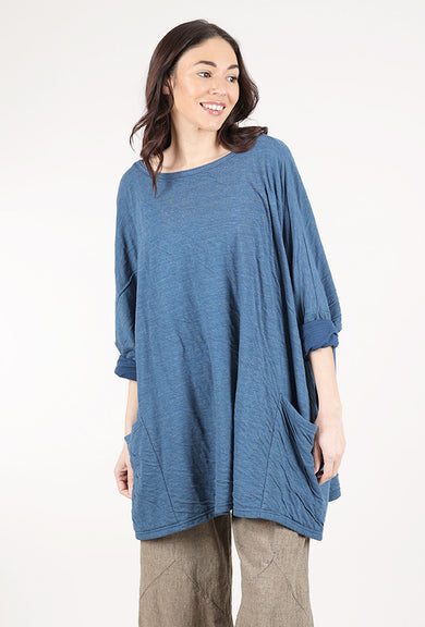 Cut Loose Double-Face Oversized Pullover, Naval