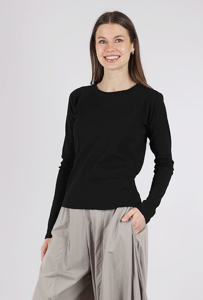 Mododoc L/S Slim Crew Tee, Black