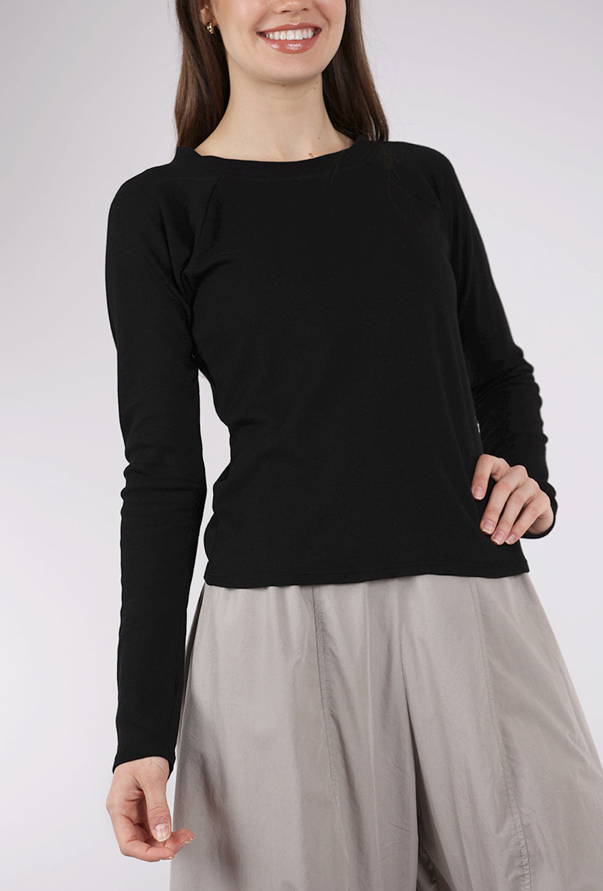 Mododoc L/S Slim Crew Tee, Black