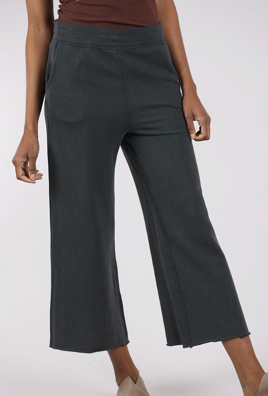 Mododoc Herringbone Knit Crop Pants, Washed Ebony