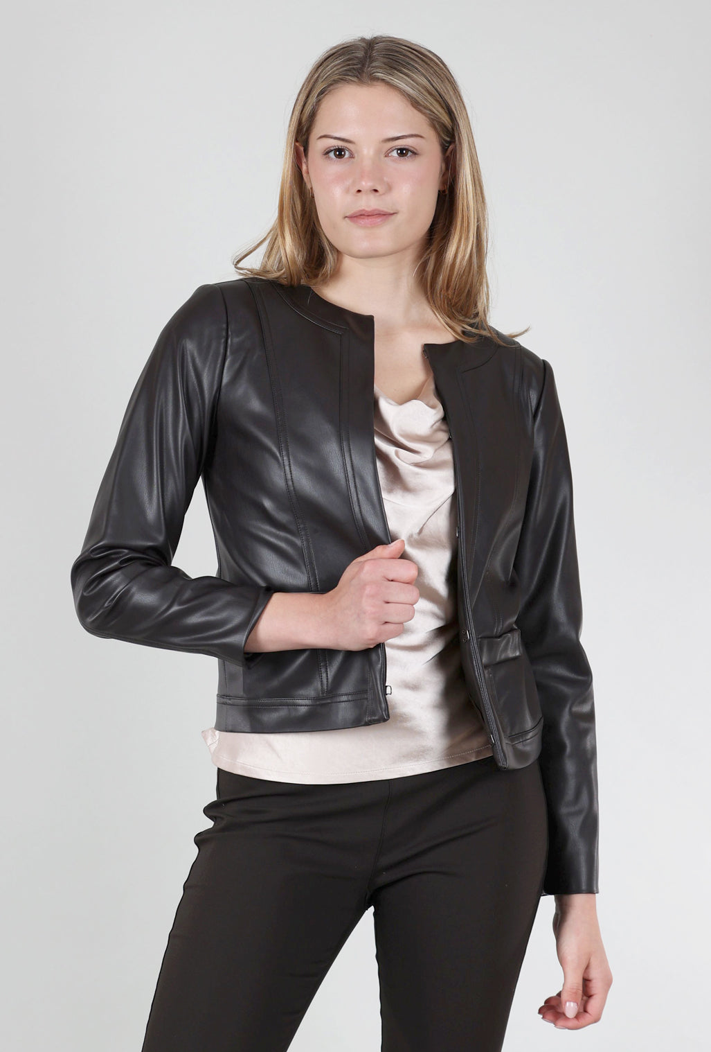Peace of Cloth Coco Faux Leather Jacket, Brown