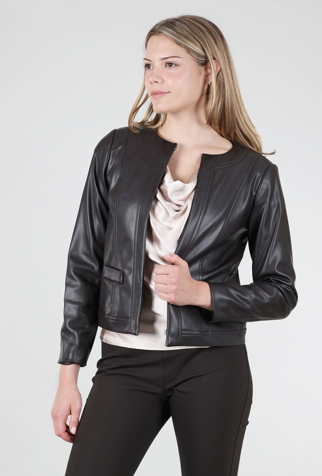 Peace of Cloth Coco Faux Leather Jacket, Brown