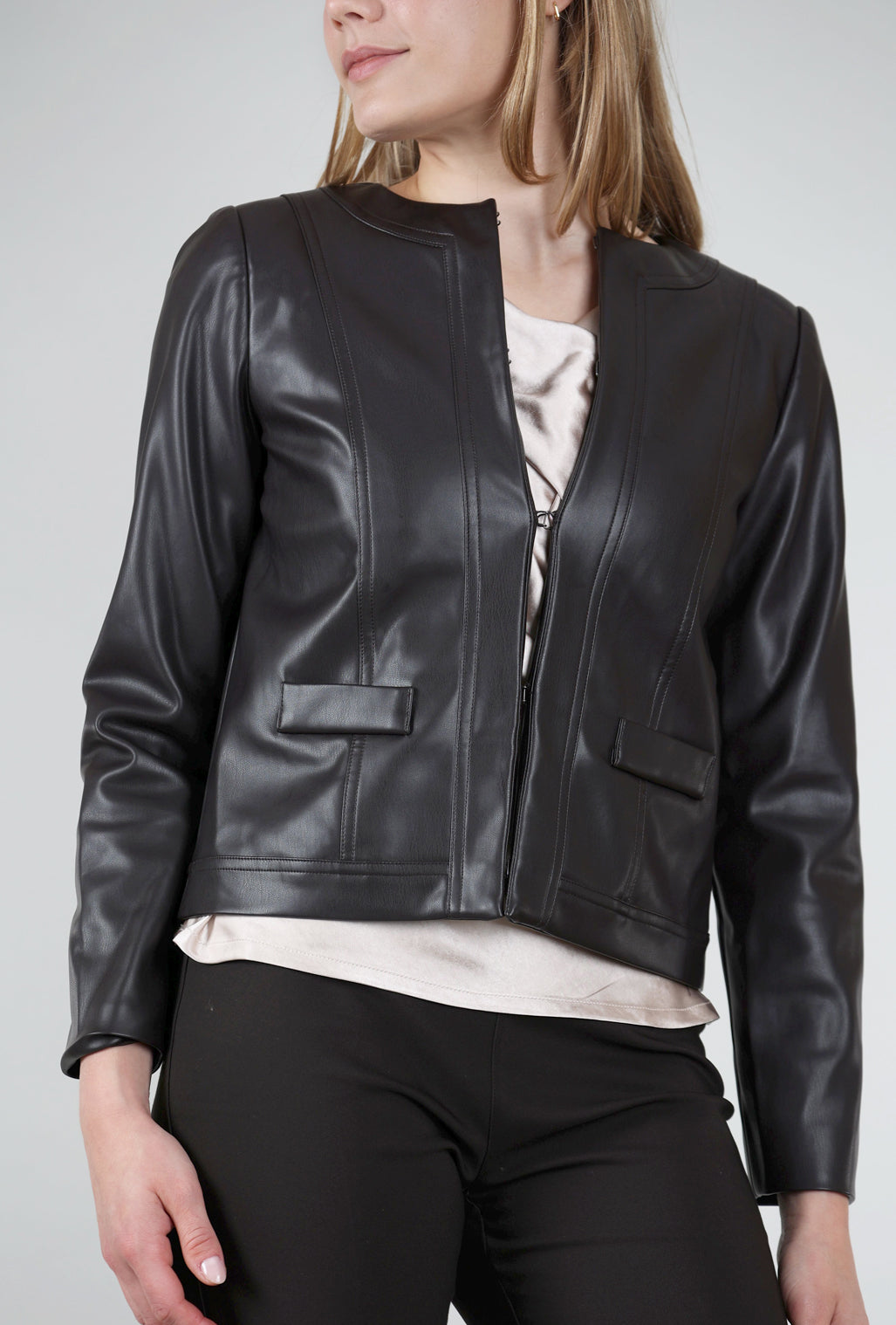Peace of Cloth Coco Faux Leather Jacket, Brown