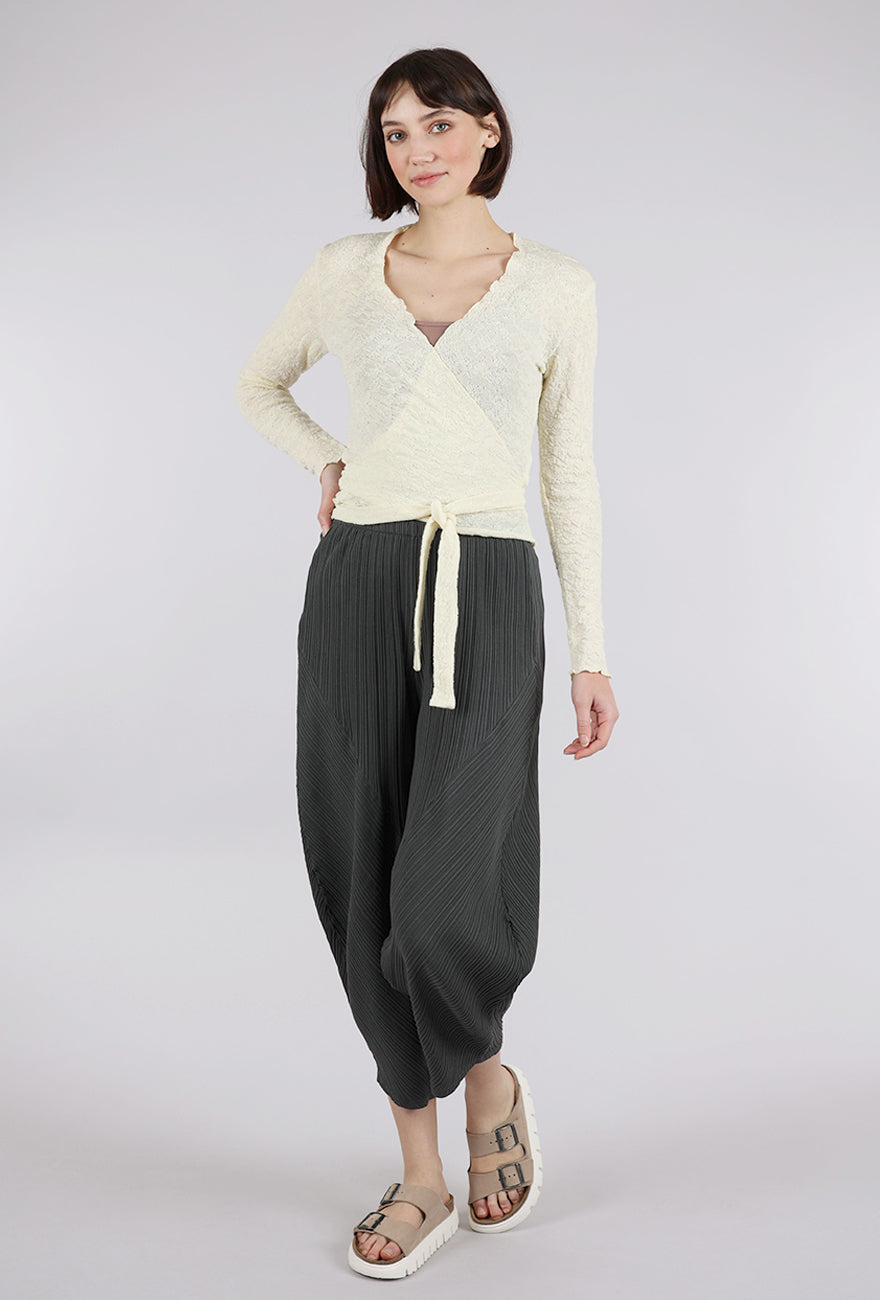 By Basics Merino Bubble Wool Wrap Top, Raw White