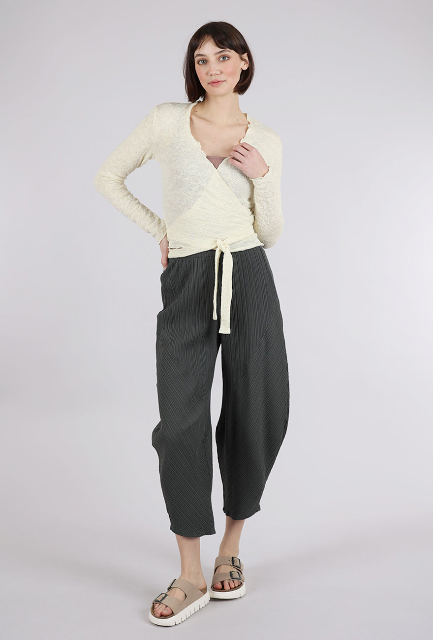 By Basics Merino Bubble Wool Wrap Top, Raw White