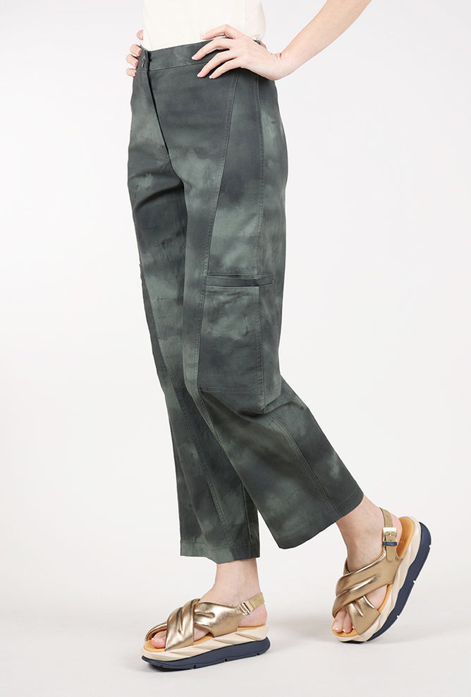 Ozai Poplin Print Pant, Olive