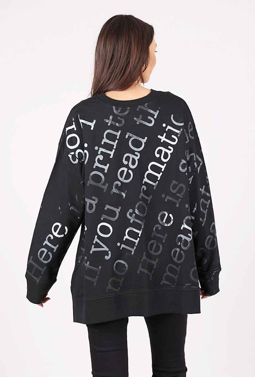 Paper Temples Aline Sweatshirt, Black/Ombre Type