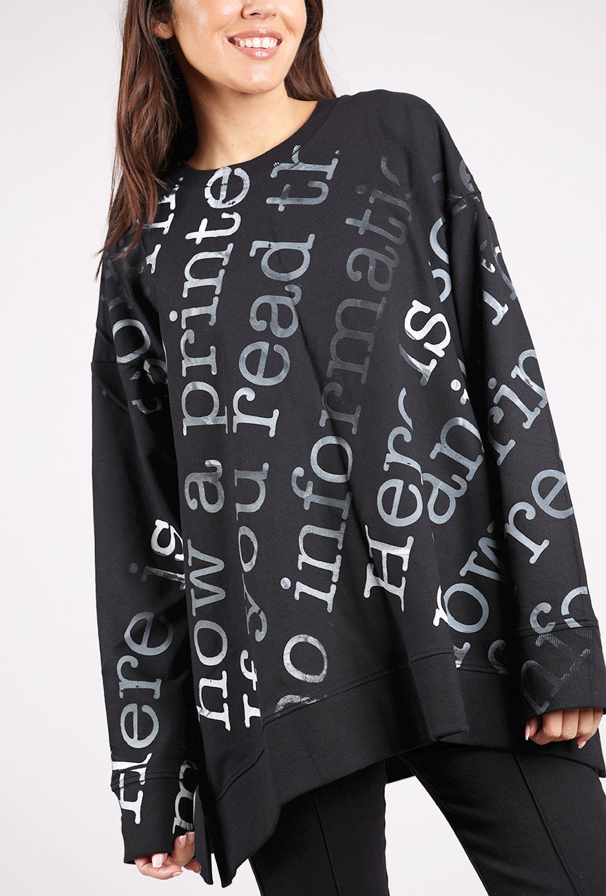 Paper Temples Aline Sweatshirt, Black/Ombre Type