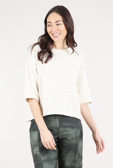 Grade & Gather Rolled-Edge Eyde Sweater, Ivory