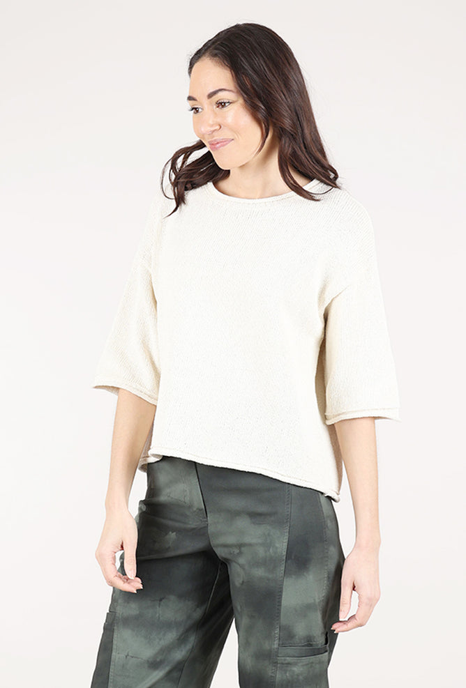 Grade & Gather Rolled-Edge Eyde Sweater, Ivory