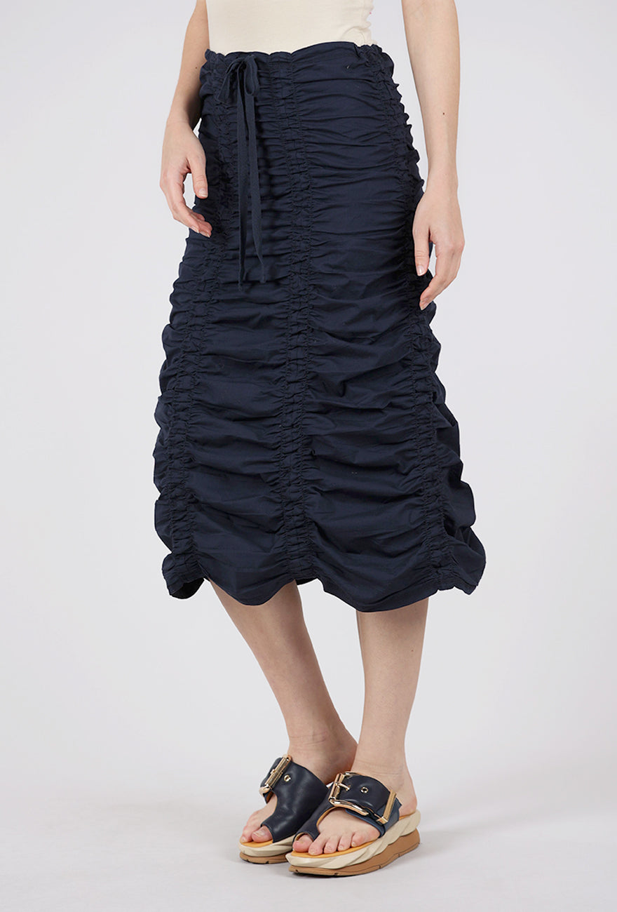 Wearables by XCVI Double Shirred Skirt, Navy