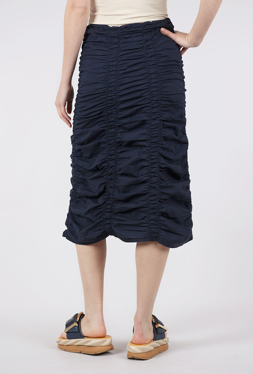 Wearables by XCVI Double Shirred Skirt, Navy