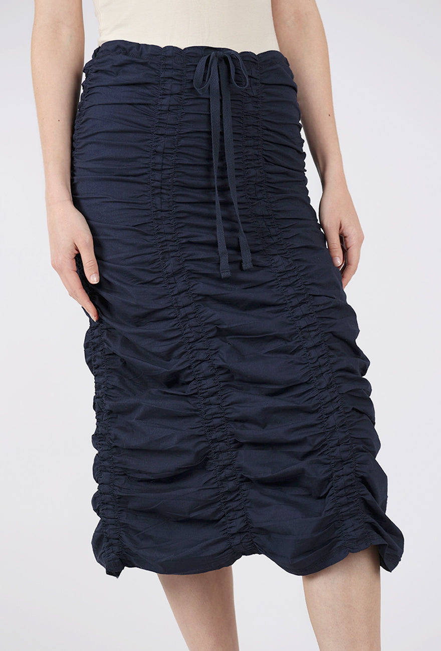 Wearables by XCVI Double Shirred Skirt, Navy