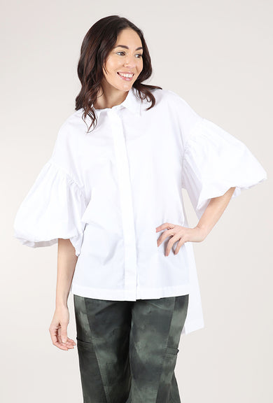 Ravel Extravagant Sleeve Blouse, White