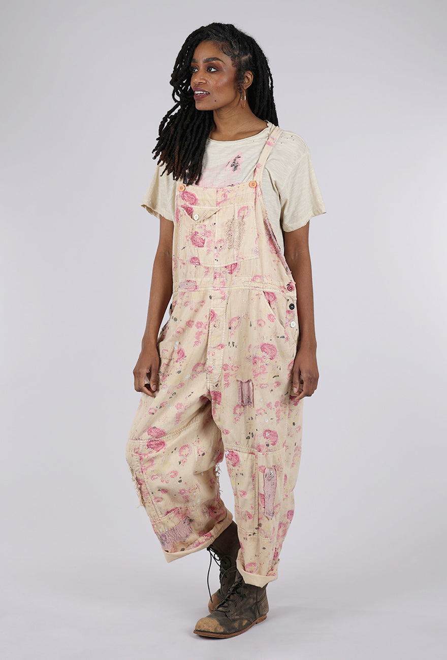 Magnolia Pearl Floral Print Love Overalls, Orchid Bloom