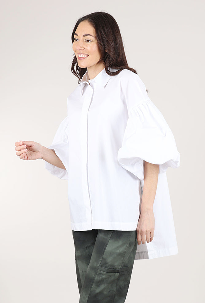 Ravel Extravagant Sleeve Blouse, White
