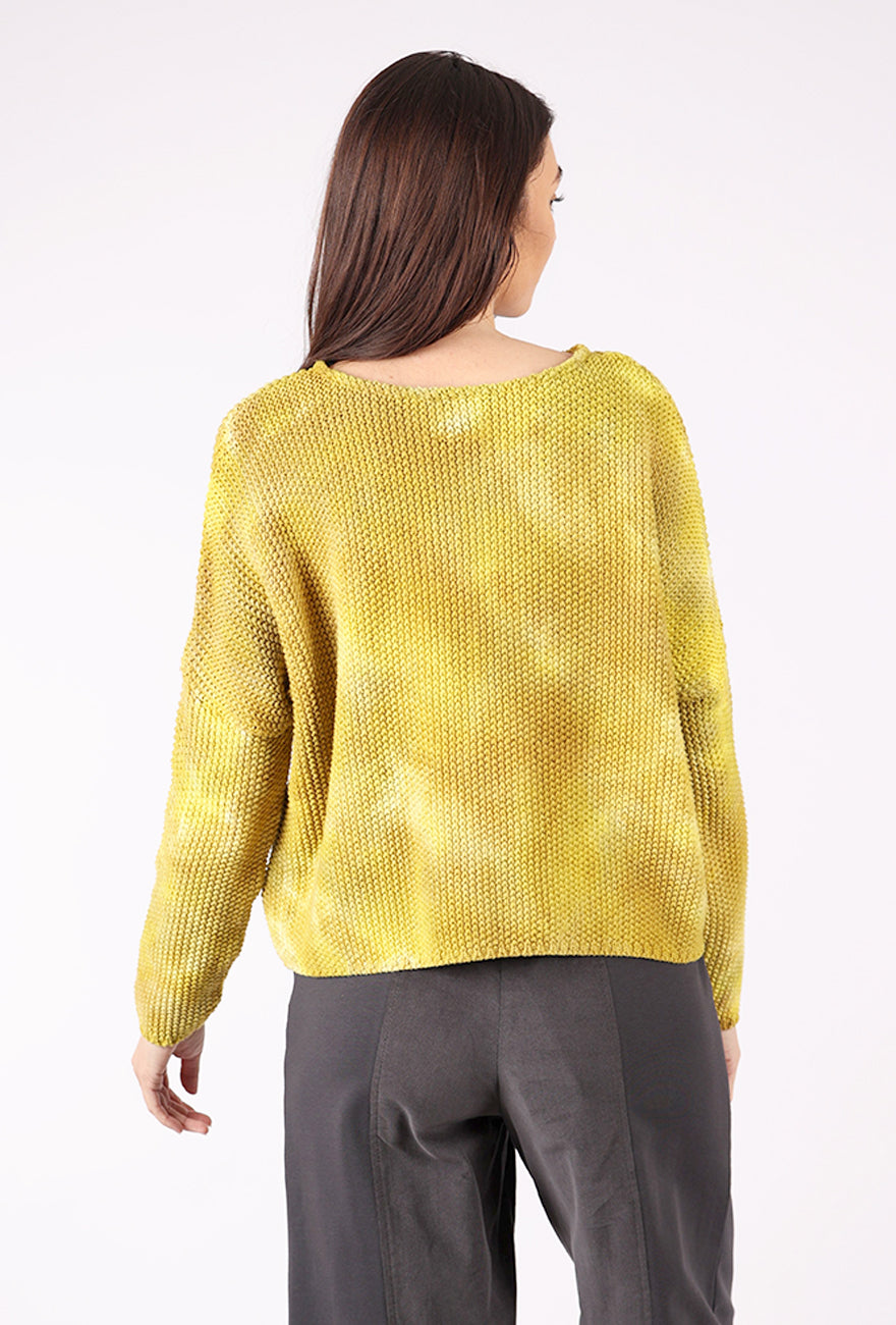 Heyne Bogut Honeycomb Crop Sweater, Lemon