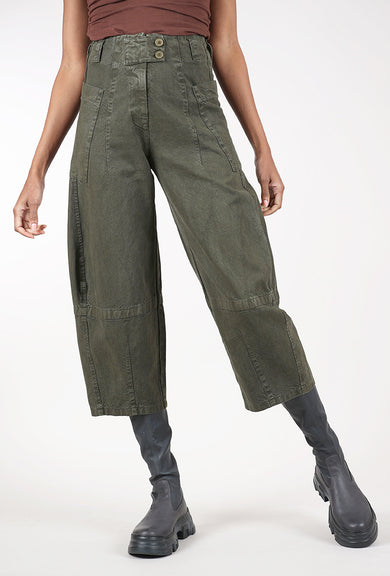 Lurdes Bergada Tab Over Crop Trouser, Khaki