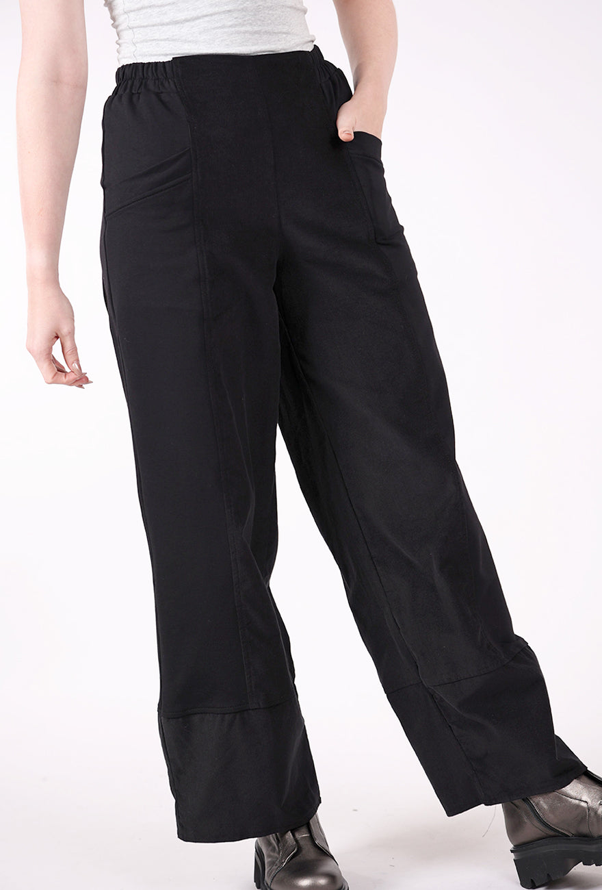 Luukaa Sable Cord/Jersey Pant, Black