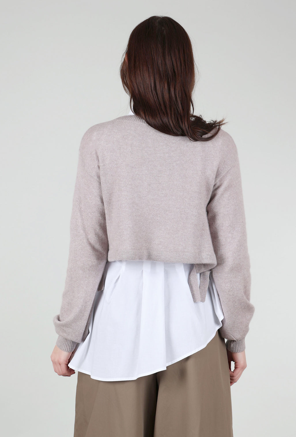 Bitte Kai Rand Heathered Moors Crop Sweater, Soft Brown Mauve