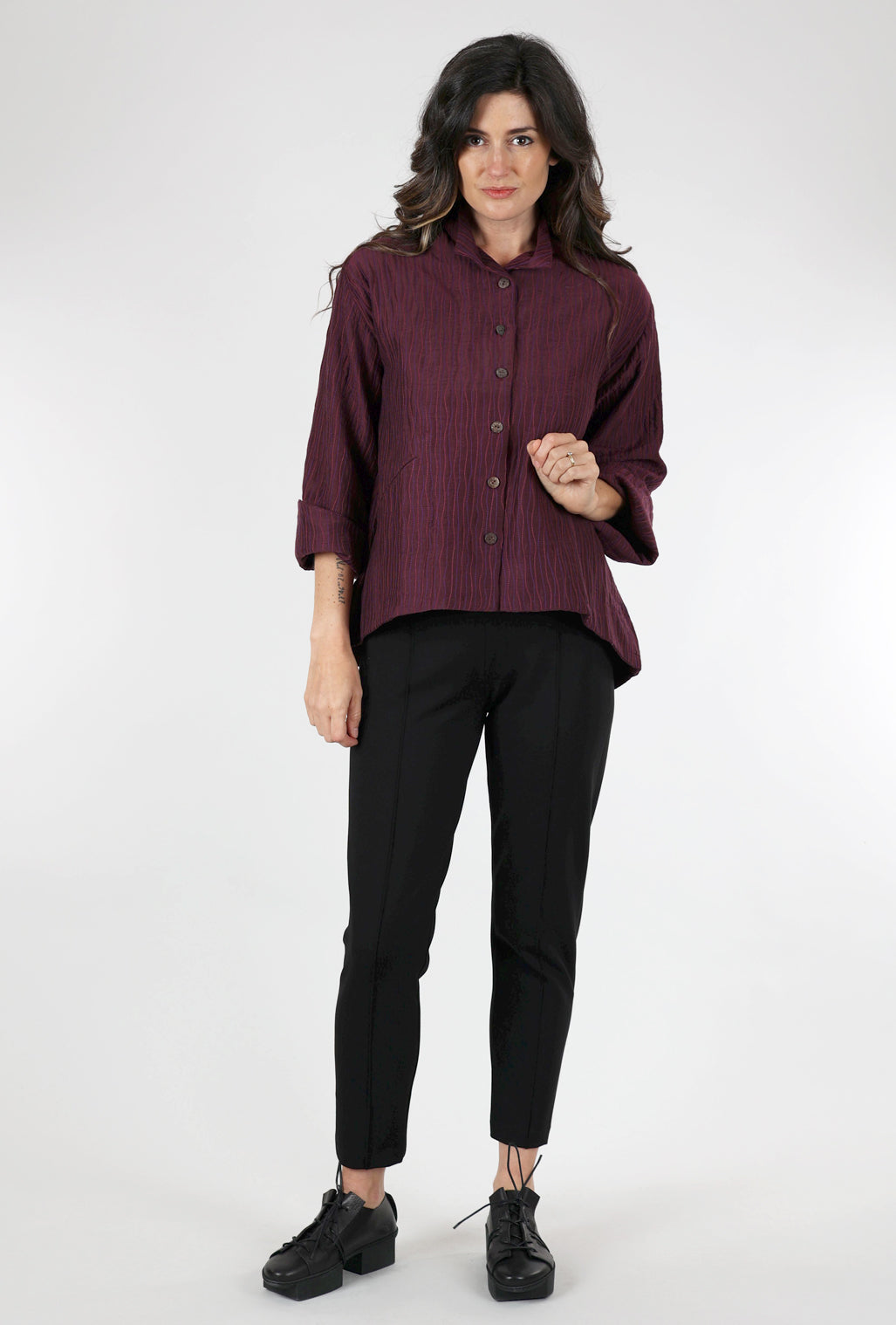 Equestrian Sharon Ankle Ponte Knit Pant, Black