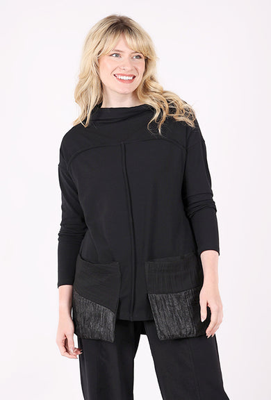 Ozai Dropped Pockets Tunic, Black