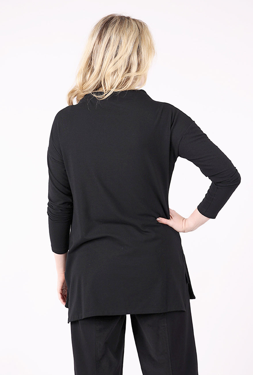 Ozai Dropped Pockets Tunic, Black